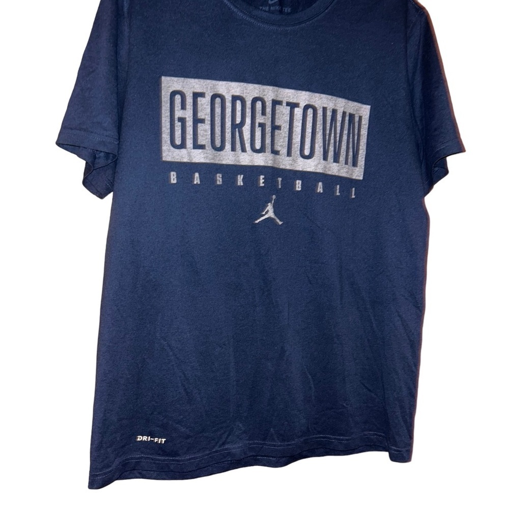 Adult Nike Jordan navy dri fit Georgetown Hoyas performance Tshirt size M medium